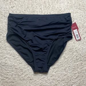 NWT Merona High Waisted Black Bathing Suit Bottoms Swimsuit Size L